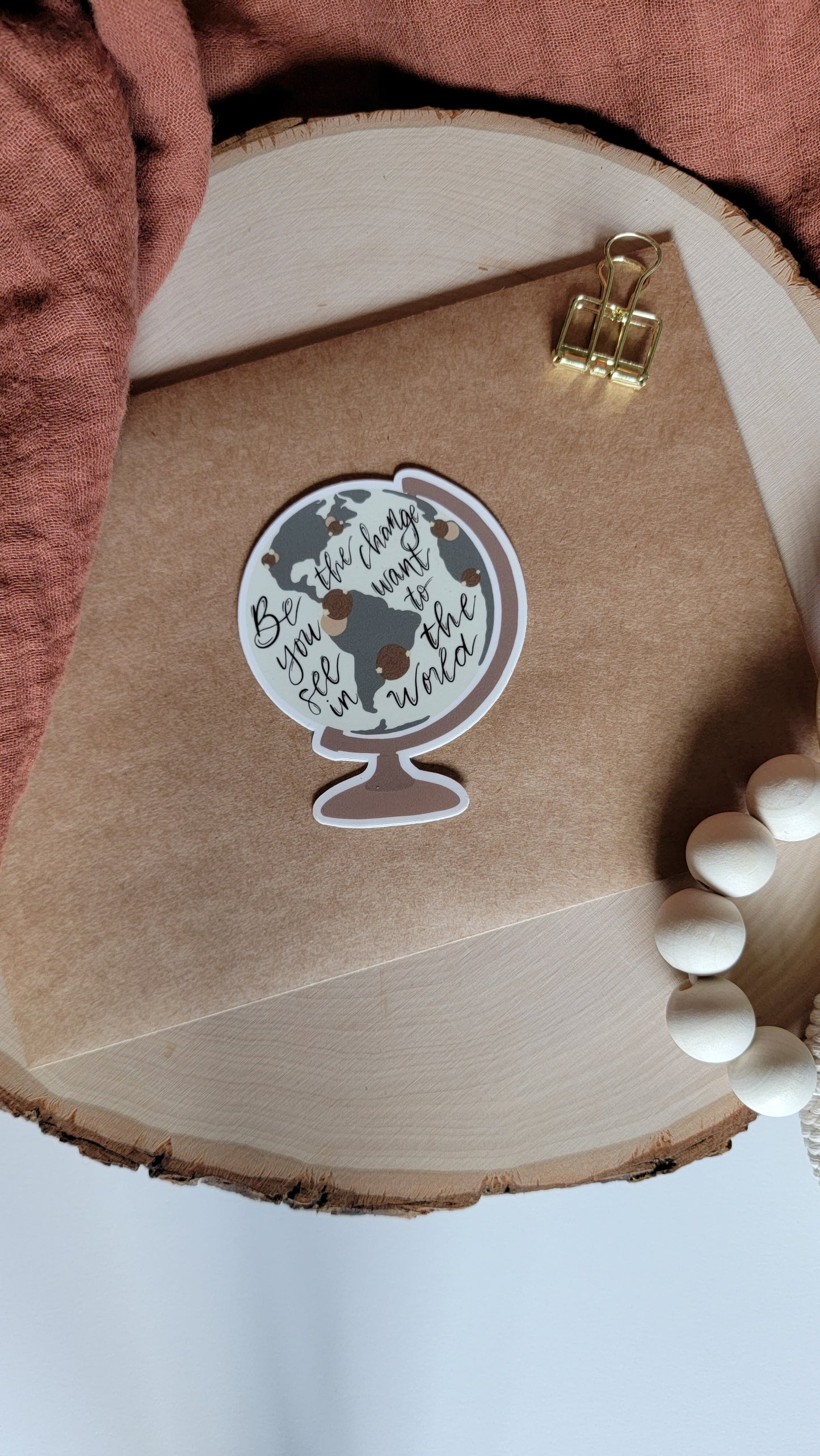 Floral Globe Vinyl Sticker