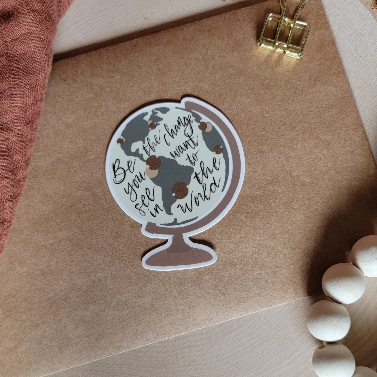 Floral Globe Vinyl Sticker