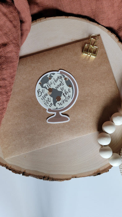 Floral Globe Vinyl Sticker
