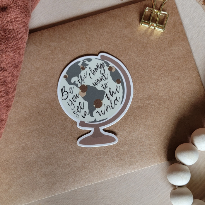 Floral Globe Vinyl Sticker